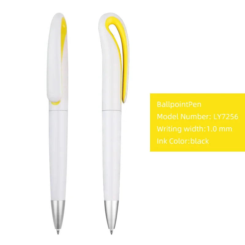 HKM-110739 Custom Plastic Ballpoint Pen with Logo, Twist Action, 1.0mm Black Ink, Lightweight Design