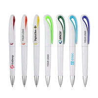 HKM-110739 Custom Plastic Ballpoint Pen with Logo, Twist Action, 1.0mm Black Ink, Lightweight Design