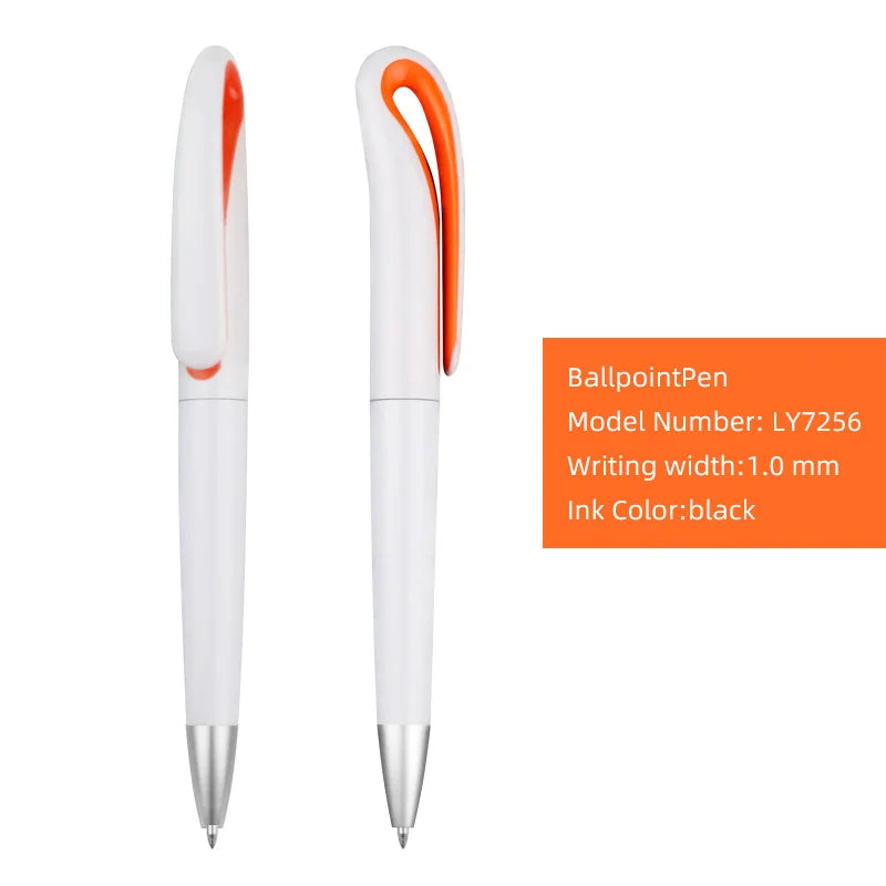 HKM-110739 Custom Plastic Ballpoint Pen with Logo, Twist Action, 1.0mm Black Ink, Lightweight Design