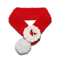 HKM-1108413 Festive Hand Woven Pet Christmas Hat and Scarf Set in Red and Green
