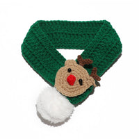 HKM-1108413 Festive Hand Woven Pet Christmas Hat and Scarf Set in Red and Green