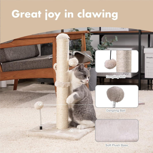 HKM-1109565 Sisal Cat Scratch Post and Climbing Frame - Available in Beige and Blue, Multiple Sizes