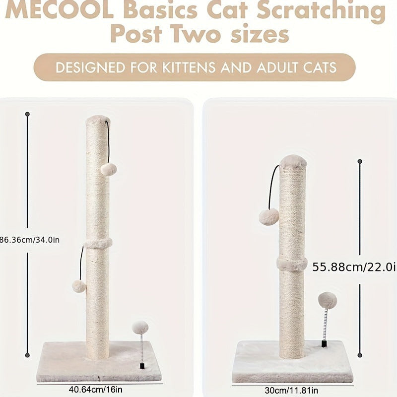 HKM-1109565 Sisal Cat Scratch Post and Climbing Frame - Available in Beige and Blue, Multiple Sizes