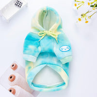 HKM-1109949 Cozy Silver Fox Velvet Tie-Dyed Hoodie for Cats - Autumn/Winter Edition