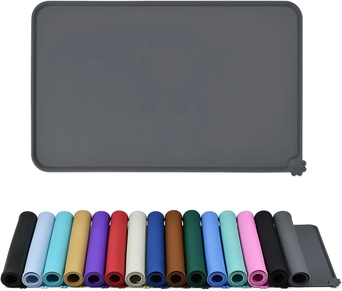 HKM-111123 Non-Slip Waterproof Silicone Pet Feeding Mat with High Lipped Design for Easy Cleanup