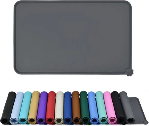 HKM-111123 Non-Slip Waterproof Silicone Pet Feeding Mat with High Lipped Design for Easy Cleanup