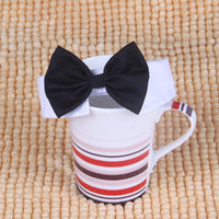 HKM-1111357 Gentleman Dog Bow Tie and Scarf Collar Ornament for Small and Medium Breeds in Black and White