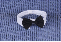 HKM-1111357 Gentleman Dog Bow Tie and Scarf Collar Ornament for Small and Medium Breeds in Black and White