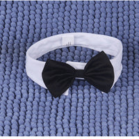 HKM-1111357 Gentleman Dog Bow Tie and Scarf Collar Ornament for Small and Medium Breeds in Black and White