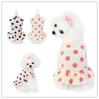 HKM-1111741 Lace Polka Dot Cotton Dog Clothes for Leisure Wear