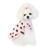 HKM-1111741 Lace Polka Dot Cotton Dog Clothes for Leisure Wear