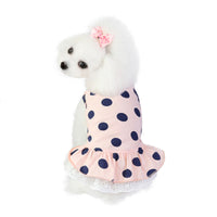 HKM-1111741 Lace Polka Dot Cotton Dog Clothes for Leisure Wear