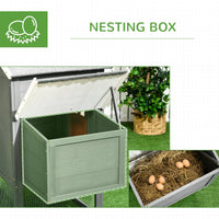 HKM-1113021 Extra Large Wooden Chicken Coop with Asphalt Roof, Nesting Box, and Run for 3-6 Chickens - Gray