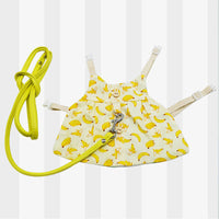 HKM-1113149 Small Banana Cotton Clothing Set with Traction Rope for Pet Rabbits, Guinea Pigs, and Chinchillas