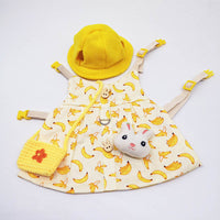 HKM-1113149 Small Banana Cotton Clothing Set with Traction Rope for Pet Rabbits, Guinea Pigs, and Chinchillas