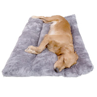HKM-1113405 Plush Quilted Dog Bed in Four Sizes: Short Plush & Cotton Construction