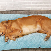 HKM-1113405 Plush Quilted Dog Bed in Four Sizes: Short Plush & Cotton Construction