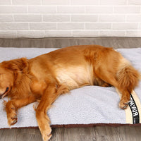 HKM-1113405 Plush Quilted Dog Bed in Four Sizes: Short Plush & Cotton Construction