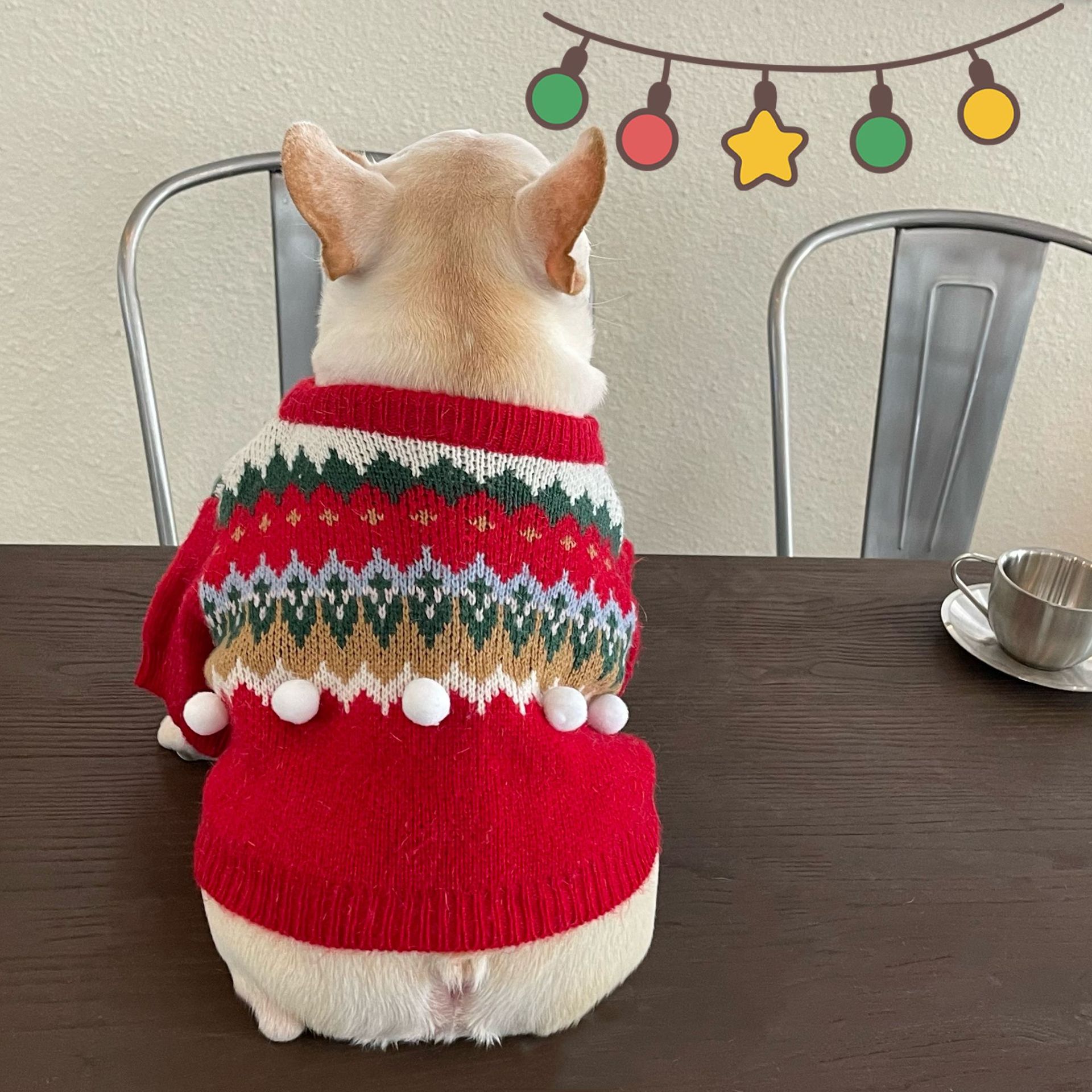 HKM-1113533 Cozy Red Wool Sweater for Dogs and Cats