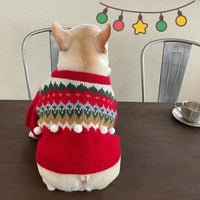 HKM-1113533 Cozy Red Wool Sweater for Dogs and Cats