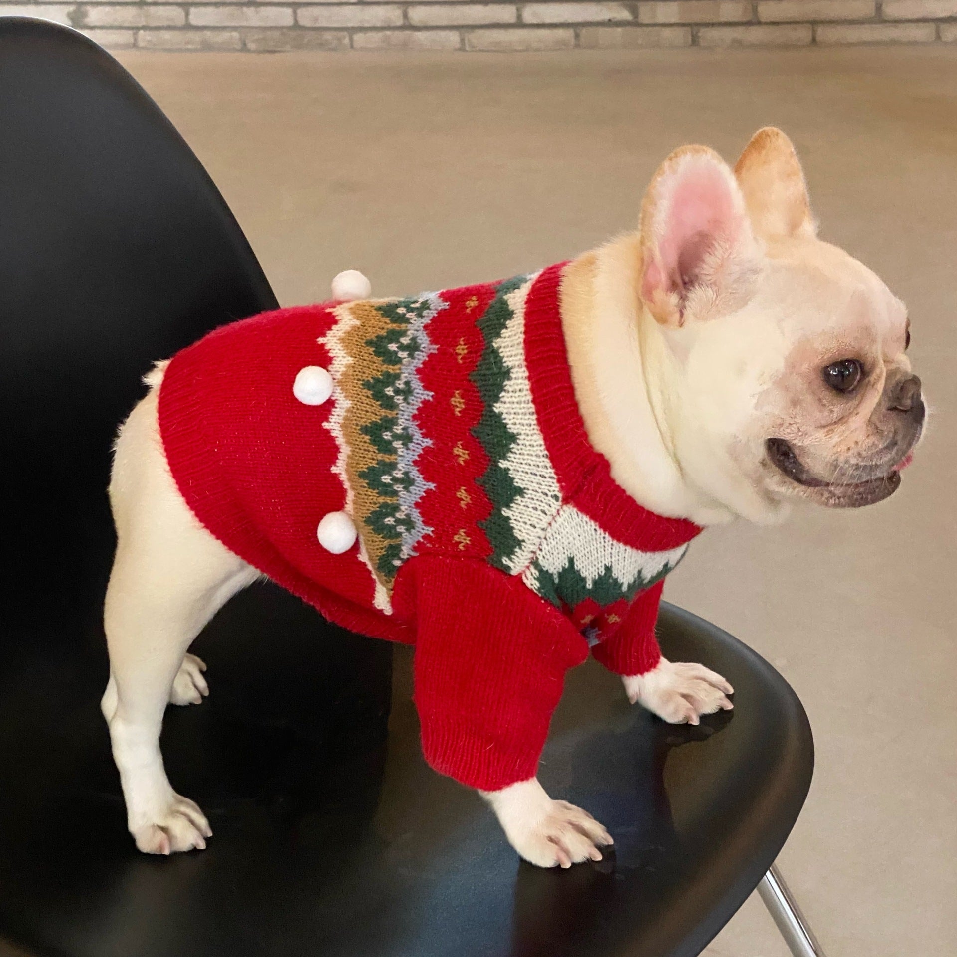 HKM-1113533 Cozy Red Wool Sweater for Dogs and Cats
