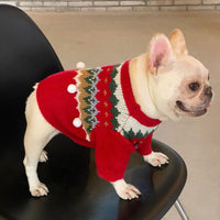 HKM-1113533 Cozy Red Wool Sweater for Dogs and Cats