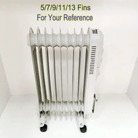 HKM-111379 Electric Oil Filled Radiator Heater with Timer - 1500W/2000W/2500W Adjustable Thermostat, Overheat & Tip-Over Protection for Indoor Use