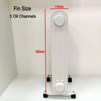 HKM-111379 Electric Oil Filled Radiator Heater with Timer - 1500W/2000W/2500W Adjustable Thermostat, Overheat & Tip-Over Protection for Indoor Use
