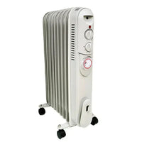 HKM-111379 Electric Oil Filled Radiator Heater with Timer - 1500W/2000W/2500W Adjustable Thermostat, Overheat & Tip-Over Protection for Indoor Use