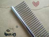 HKM-1114941 Stainless Steel Pet Grooming Comb - 19cm Long with Rounded Bar for Dogs