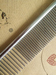 HKM-1114941 Stainless Steel Pet Grooming Comb - 19cm Long with Rounded Bar for Dogs