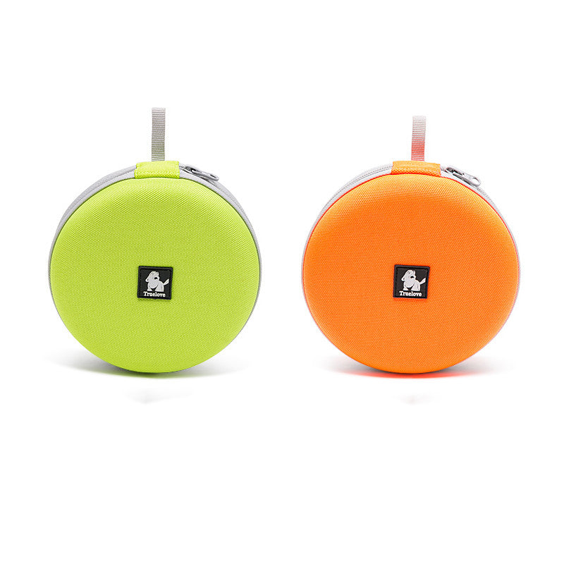 HKM-1115197 Compact Travel Dog Food and Water Bowls with Interactive Frisbee Design, 15cm Diameter