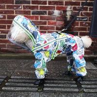 HKM-1115709 Four-Legged Waterproof Dog Raincoat in Navy Blue with Sling Traction
