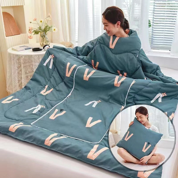 HKM-111571 Cartoon Anime Sleeved Quilt for Students with Pillow - Modern Simple Design