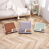 HKM-111571 Large Grid Rabbit Fur Pet Floor Mat in Caramel, Light Green, and Lavender Purple - Multiple Sizes Available