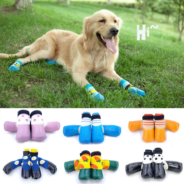 HKM-1115965 Fashion Minimalist Dog Socks Soft Soled Waterproof Scratch Proof Footwear - Anti-Slip Design