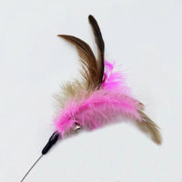 HKM-1116605 Adjustable Cat Feather Teasing Wand with Bell | Interactive Silicone Collar Toy for Cats