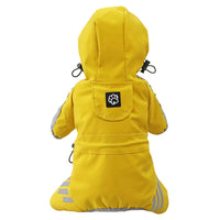 HKM-1116733 Waterproof Dog Raincoat Cape for Four Legs - Breathable Polyester in Pink, Blue, and Yellow