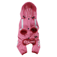 HKM-1116733 Waterproof Dog Raincoat Cape for Four Legs - Breathable Polyester in Pink, Blue, and Yellow