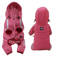 HKM-1116733 Waterproof Dog Raincoat Cape for Four Legs - Breathable Polyester in Pink, Blue, and Yellow