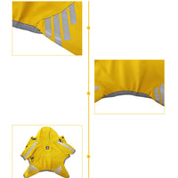 HKM-1116733 Waterproof Dog Raincoat Cape for Four Legs - Breathable Polyester in Pink, Blue, and Yellow