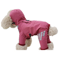 HKM-1116733 Waterproof Dog Raincoat Cape for Four Legs - Breathable Polyester in Pink, Blue, and Yellow