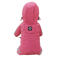 HKM-1116733 Waterproof Dog Raincoat Cape for Four Legs - Breathable Polyester in Pink, Blue, and Yellow