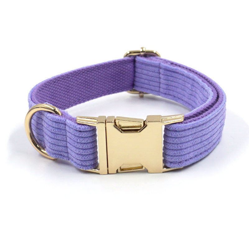 HKM-1117117 Taro Purple Velvet Dog Collar - Stylish and Comfortable Pet Accessory