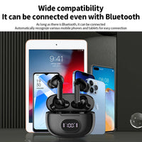 HKM-111763 Wireless Earbuds with Hi-Fi Sound and Waterproof Design, LED Display, and Built-in Mic