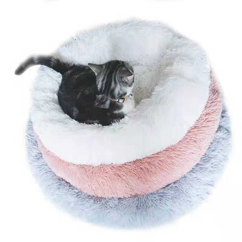 HKM-1119165 Cozy Round Plush Pet Kennel for Small to Large Dogs and Cats