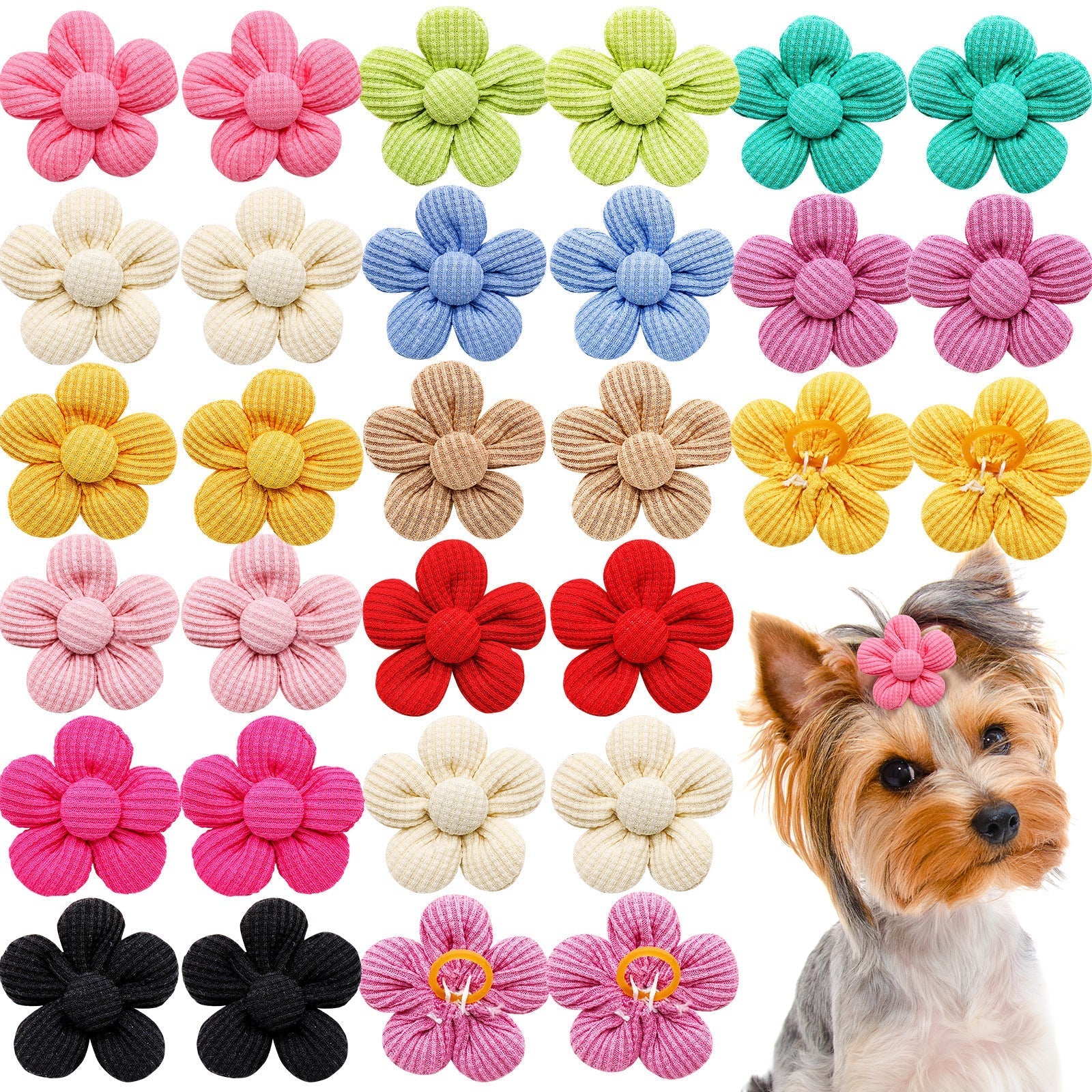 HKM-1120957 Spring Flower Pet Headdress for Dogs and Cats - Colorful Polyester Accessory