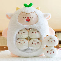 HKM-112211 Mini Capybara Plush Pillow and Soft Doll Collection - Cute Shark Snack Cushion, White Sheep, and Pink Pig Toys