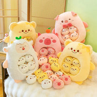 HKM-112211 Mini Capybara Plush Pillow and Soft Doll Collection - Cute Shark Snack Cushion, White Sheep, and Pink Pig Toys
