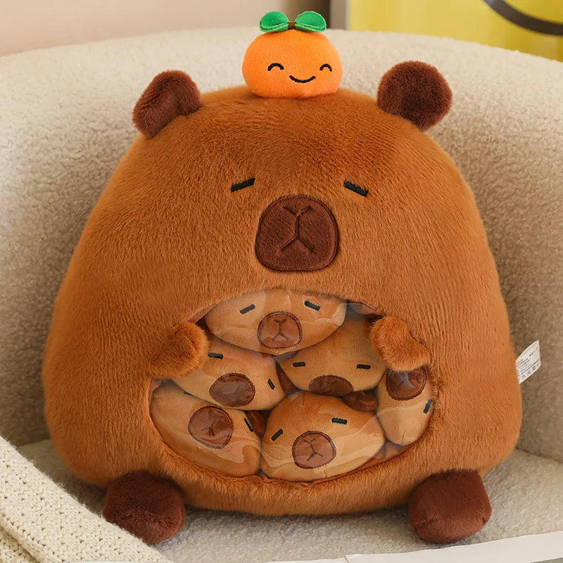 HKM-112211 Mini Capybara Plush Pillow and Soft Doll Collection - Cute Shark Snack Cushion, White Sheep, and Pink Pig Toys